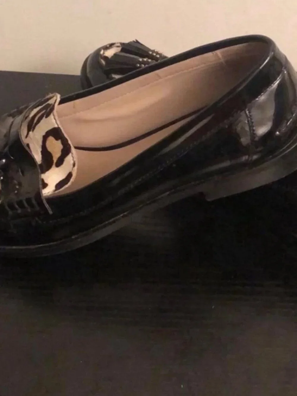 Zara Black Leather Loafer Flats EU 38